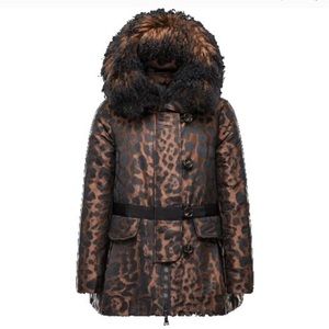 Moncler Vicomte animal-print parka